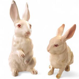 Vintage Albino Bunny Rabbit Pair Japan H880 Lefton Napcoware Style Easter